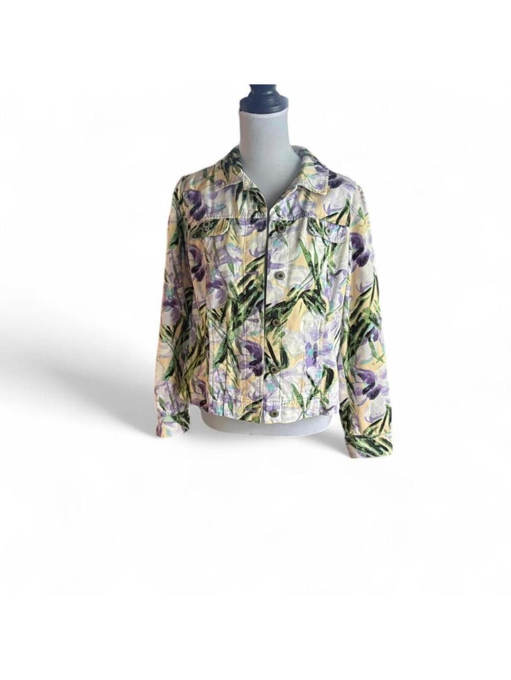 JM collection tropical print jacket Size 8P